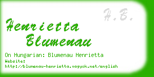 henrietta blumenau business card